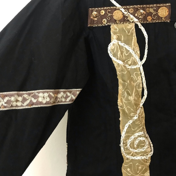 Marisol sequins beads jacket black L - Picture 8 of 8